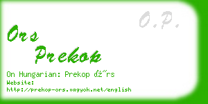 ors prekop business card